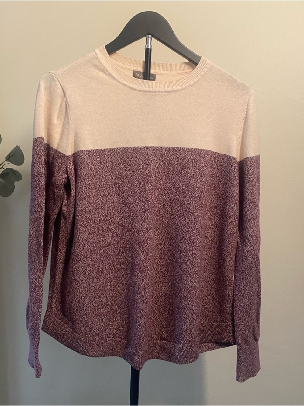 Style & Co. Neutral Light Beige Crewneck Sweater
